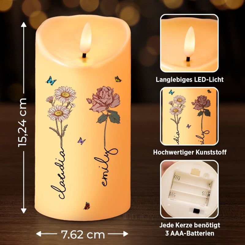 Personalisierte LED-Kerze – Muttertagsgeschenk für Mama – Für die besten Momente