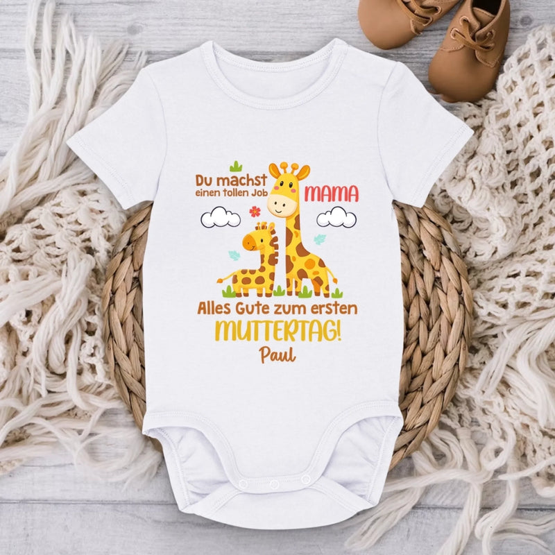 Personalisierte Babybody – Geschenk zum ersten Muttertag – Du machst einen tollen Job