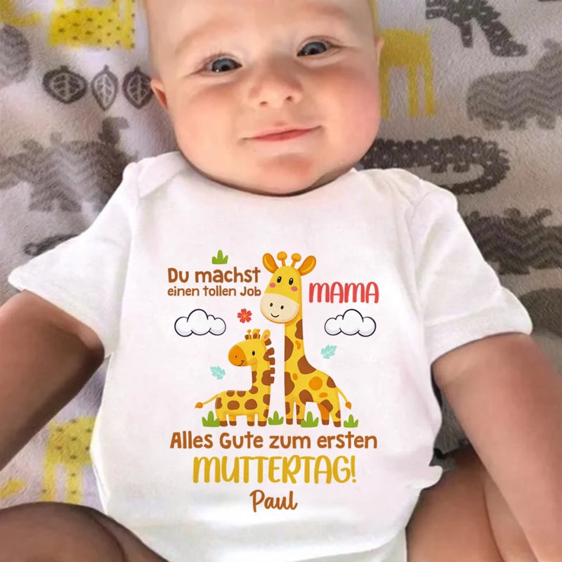 Personalisierte Babybody – Geschenk zum ersten Muttertag – Du machst einen tollen Job