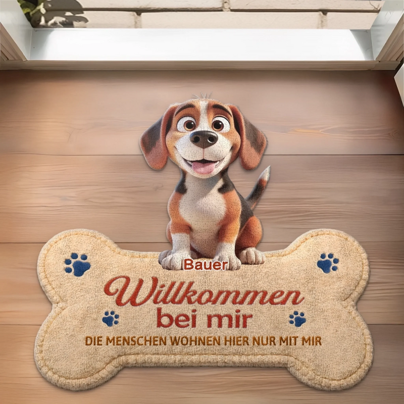 Personalisierte geformte Fußmatte – Geschenk für Haustierbesitzer – Willkommen in unserem Zuhause