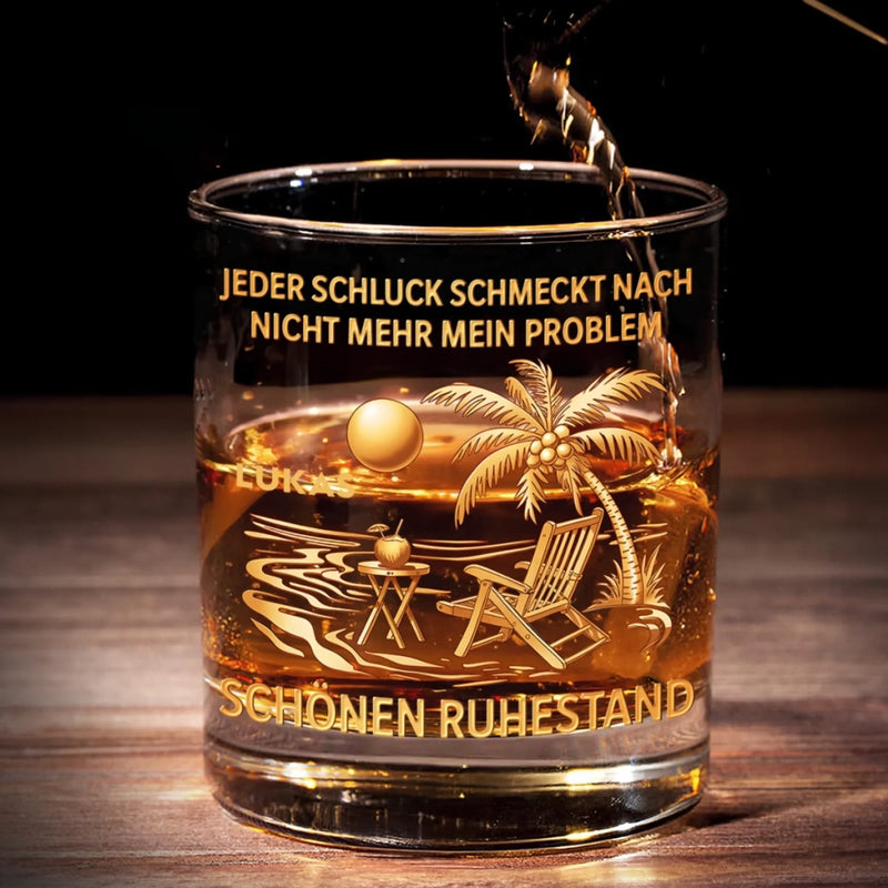 Personalisierte Whiskyglas – Geschenke für Rentner – Schönen Ruhestand