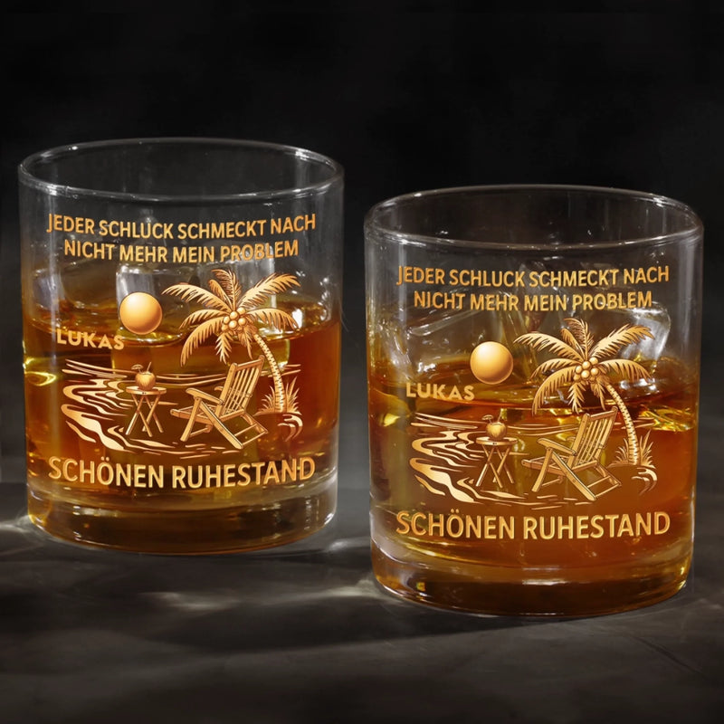 Personalisierte Whiskyglas – Geschenke für Rentner – Schönen Ruhestand