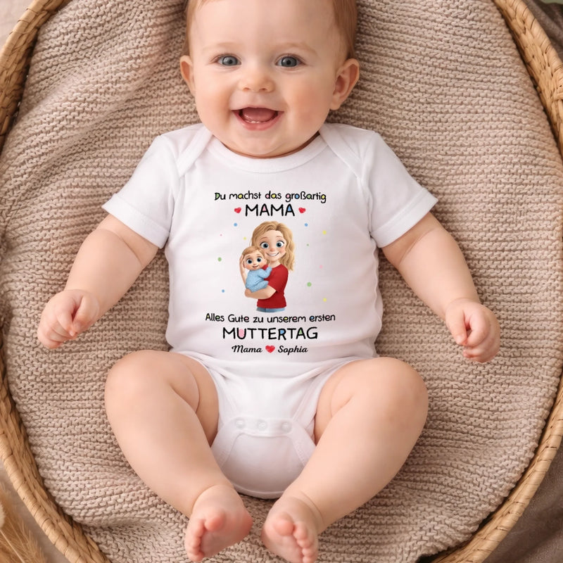 Personalisierte Babybody – Geschenk zum ersten Muttertag – Mein Herz gehört dir, Mama
