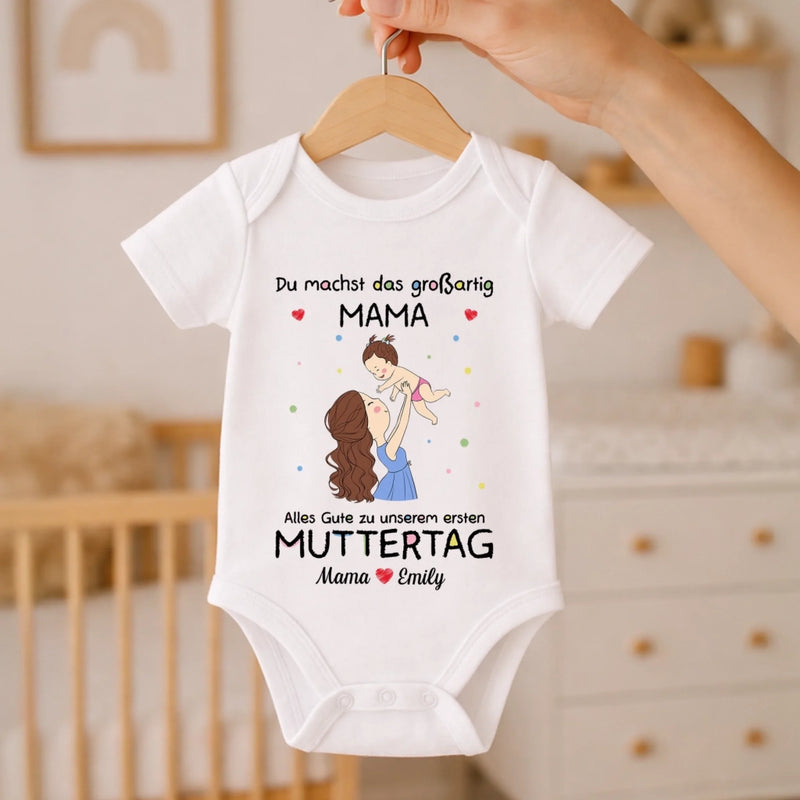Personalisierte Babybody – Geschenk zum ersten Muttertag – Alles Gute zum ersten Muttertag