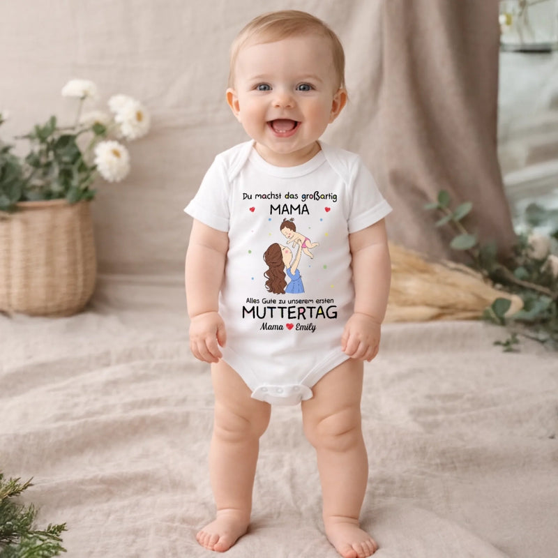 Personalisierte Babybody – Geschenk zum ersten Muttertag – Alles Gute zum ersten Muttertag