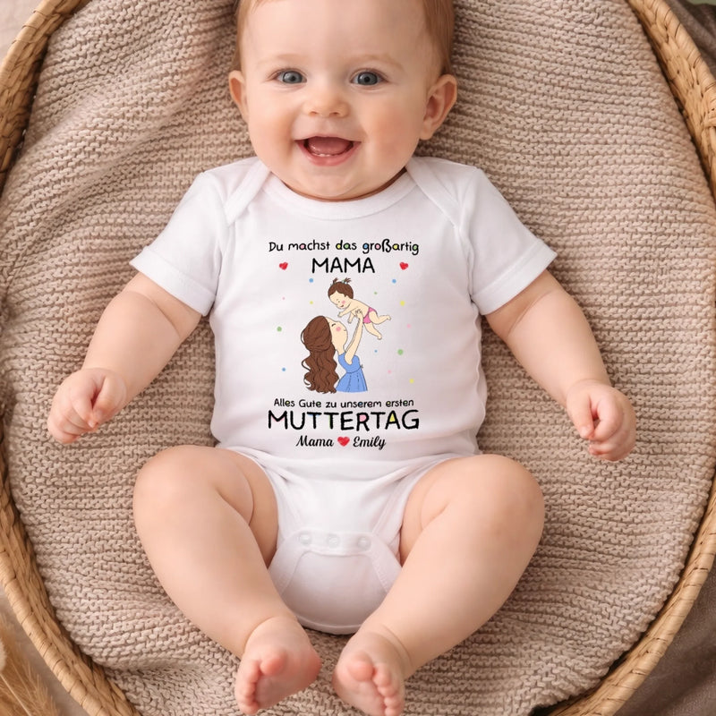 Personalisierte Babybody – Geschenk zum ersten Muttertag – Alles Gute zum ersten Muttertag