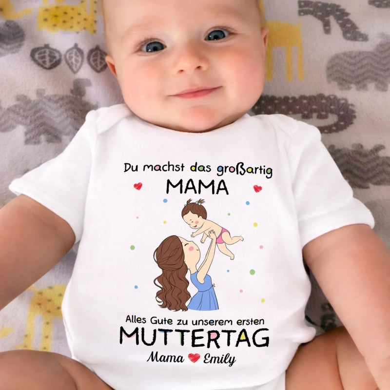 Personalisierte Babybody – Geschenk zum ersten Muttertag – Alles Gute zum ersten Muttertag