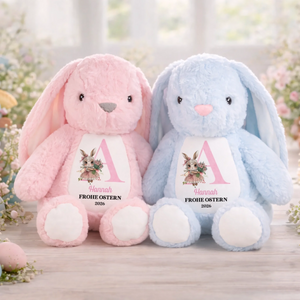 Personalisiertes Osterhase-Kuscheltier – Ostergeschenk für Babys – Der Osterhase ist da