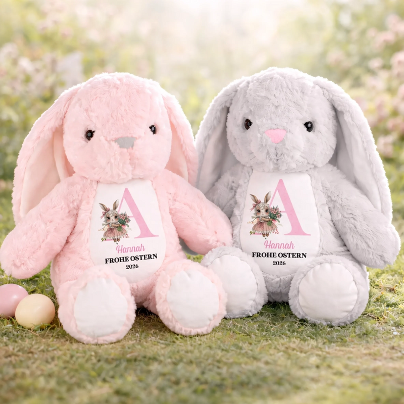 Personalisiertes Osterhase-Kuscheltier – Ostergeschenk für Babys – Der Osterhase ist da