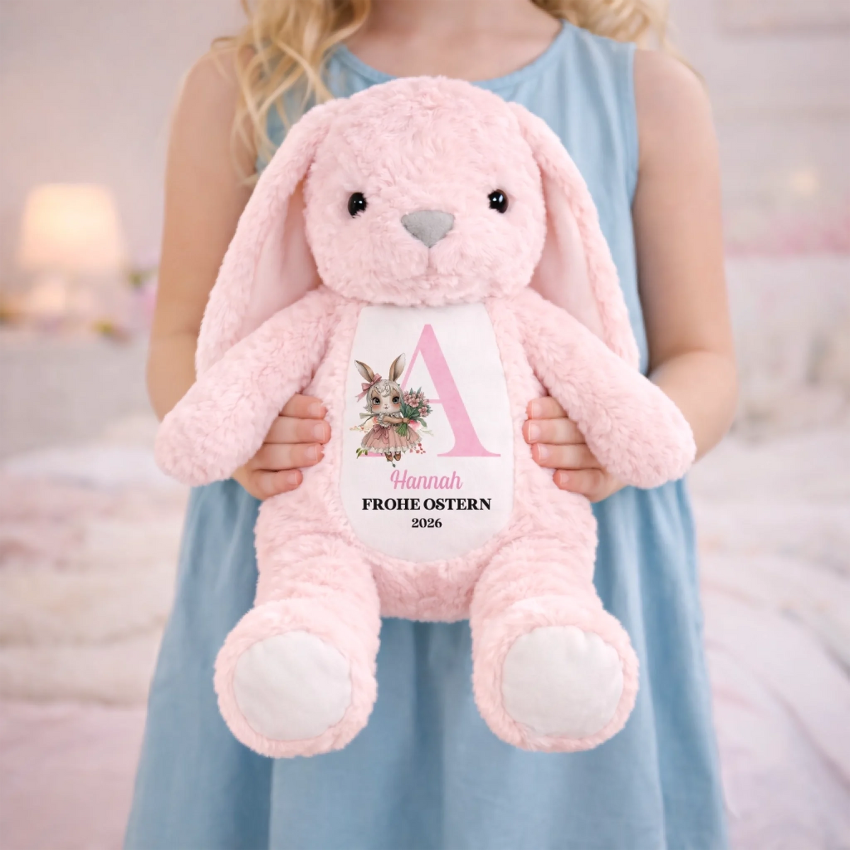 Personalisiertes Osterhase-Kuscheltier – Ostergeschenk für Babys – Der Osterhase ist da