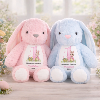 Personalisiertes Osterhase-Kuscheltier – Ostergeschenk für Babys – Frohe Ostern
