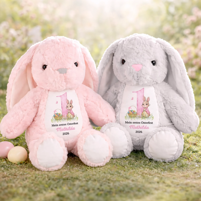 Personalisiertes Osterhase-Kuscheltier – Ostergeschenk für Babys – Frohe Ostern