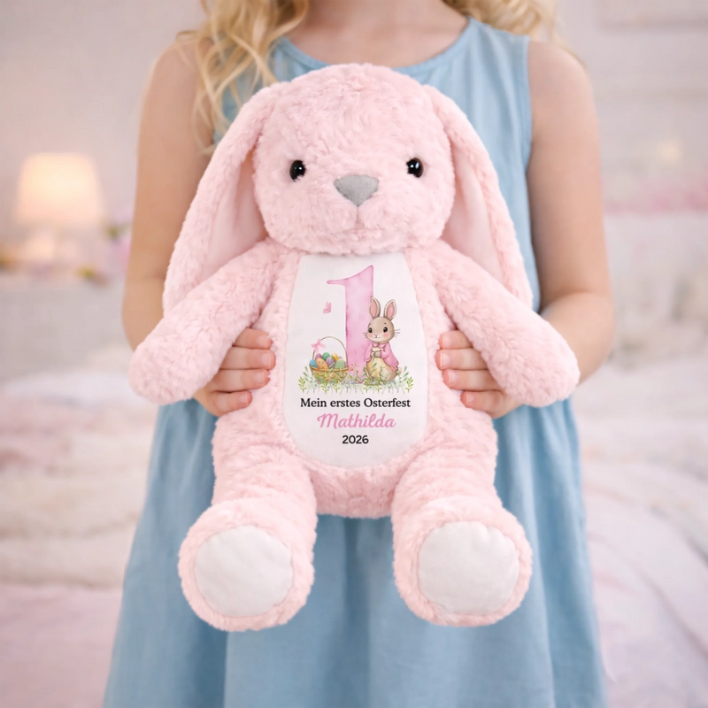 Personalisiertes Osterhase-Kuscheltier – Ostergeschenk für Babys – Frohe Ostern