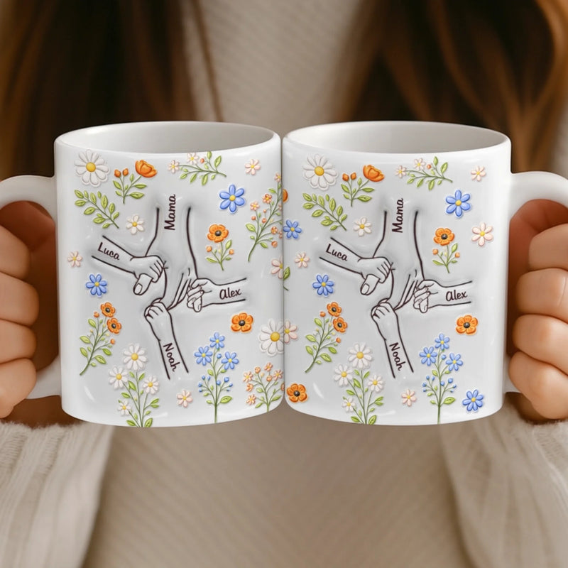 Personalisierte Tasse – Muttertagsgeschenk für Mama, Oma – Ein Herz für die Familie