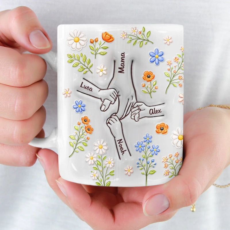 Personalisierte Tasse – Muttertagsgeschenk für Mama, Oma – Ein Herz für die Familie