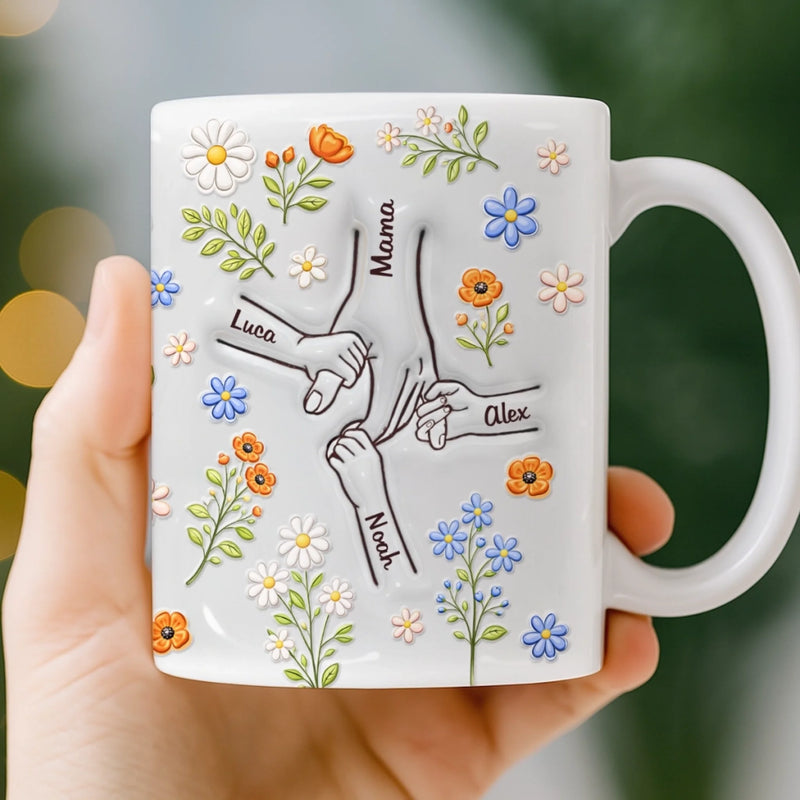 Personalisierte Tasse – Muttertagsgeschenk für Mama, Oma – Ein Herz für die Familie