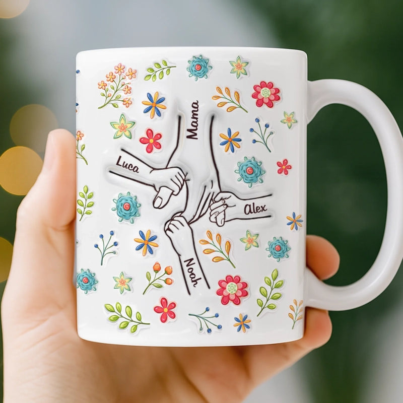 Personalisierte Tasse – Muttertagsgeschenk für Mama, Oma – Für alle die Hand in Hand-Momente