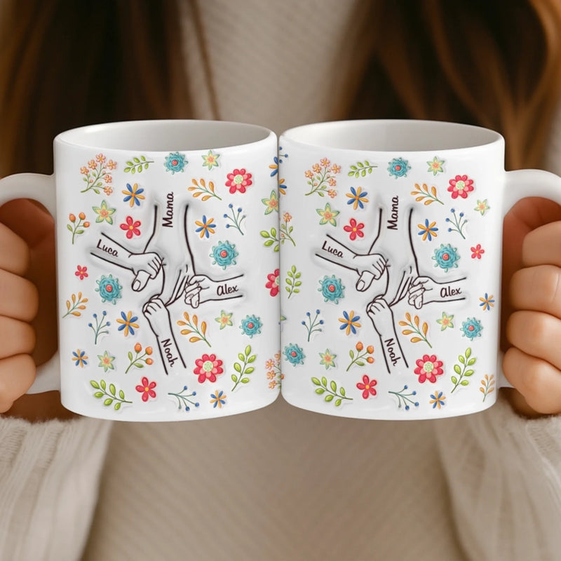 Personalisierte Tasse – Muttertagsgeschenk für Mama, Oma – Für alle die Hand in Hand-Momente