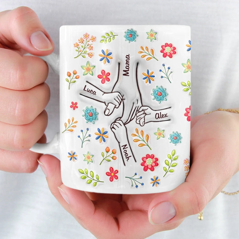 Personalisierte Tasse – Muttertagsgeschenk für Mama, Oma – Für alle die Hand in Hand-Momente