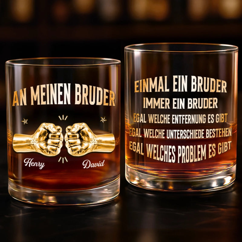 Personalisierte Whiskyglas – Geschenk für Bruder – Wir halten immer zusammen