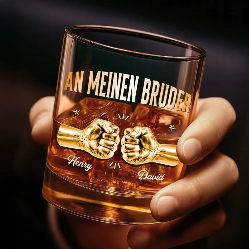 Personalisierte Whiskyglas – Geschenk für Bruder – Wir halten immer zusammen