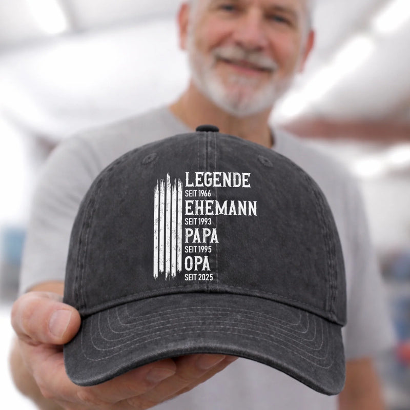 Personalisierte klassische Baseballkappe – Geschenk für Opa, Papa – Jede Rolle ist eine Ehre