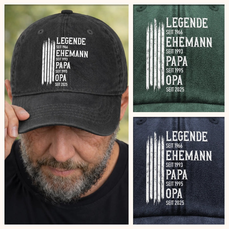 Personalisierte klassische Baseballkappe – Geschenk für Opa, Papa – Jede Rolle ist eine Ehre
