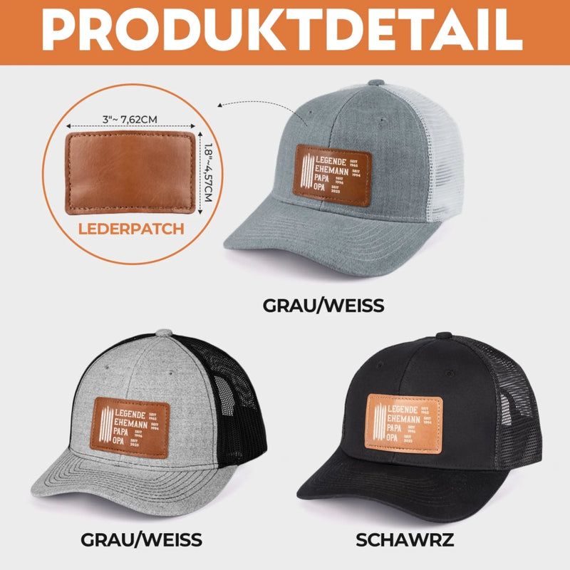 Personalisierter Hut mit Lederflicken – Geschenk für Opa, Papa – Jede Rolle ist eine Ehre