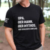 Personalisierter Unisex-T-Shirt mit Aufdruck auf dem Ärmel – Geschenk für Opa, Papa – Diese Opa gehört zu