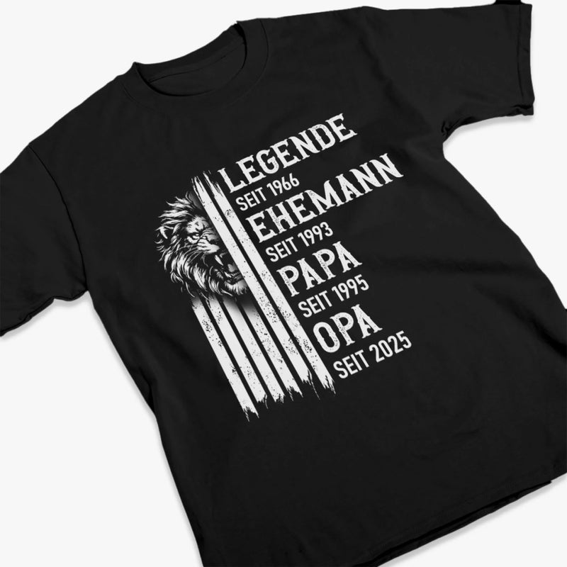 Personalisiertes Unisex-T-Shirt – Geschenk für Opa, Papa – Von einem Ehemann zu einer Legende