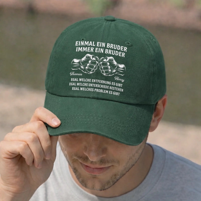 Personalisierte klassische Baseballkappe – Geschenk für Bruder – Immer ein Bruder