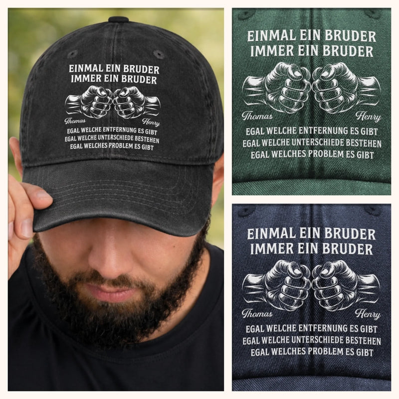 Personalisierte klassische Baseballkappe – Geschenk für Bruder – Immer ein Bruder