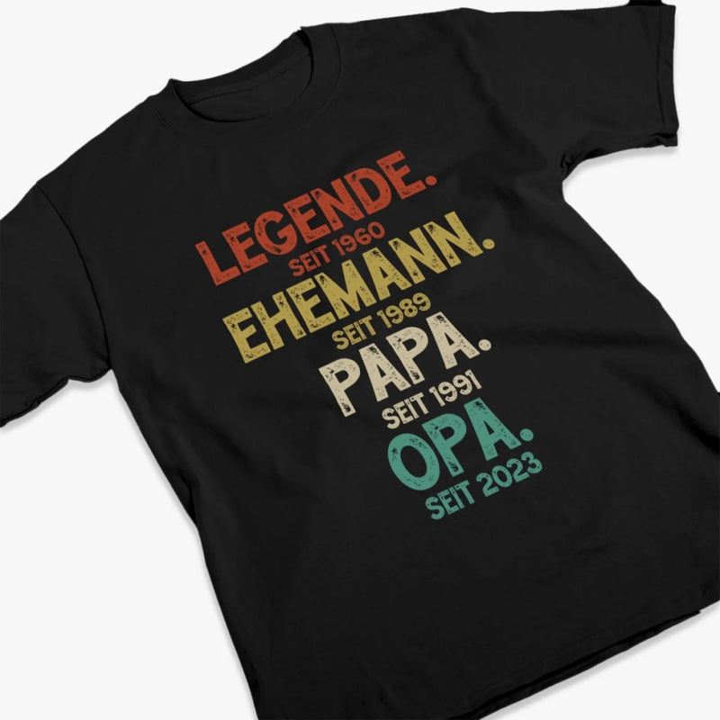 Personalisiertes Unisex-T-Shirt – Geschenk für Opa, Papa – Feier die Momente, die zählen
