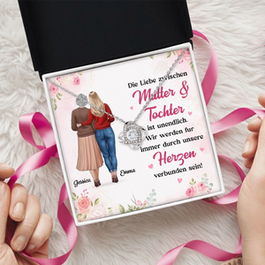 Personalisierte Liebesknoten-Halskette  – Geschenk für Mama, Tochter – Die Liebe zwischen Mutter und Tochter