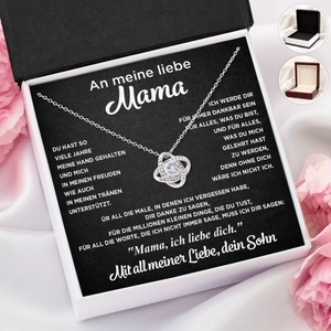 Personalisierte Liebesknoten-Halskette  – Muttertagsgeschenk für Mama, Oma - Mit all meiner Liebe