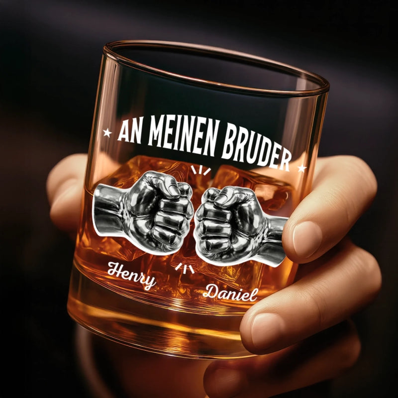 Personalisierte Whiskyglas – Geschenk für Bruder – Immer ein Bruder