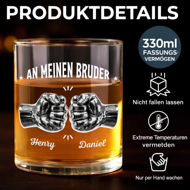 Personalisierte Whiskyglas – Geschenk für Bruder – Immer ein Bruder