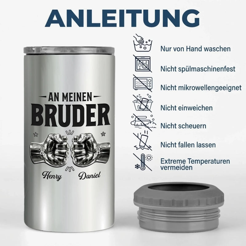 Personalisierte 4-in-1-Dosenkühler
 – Geschenk für Bruder – Einmal ein Bruder, immer ein Bruder