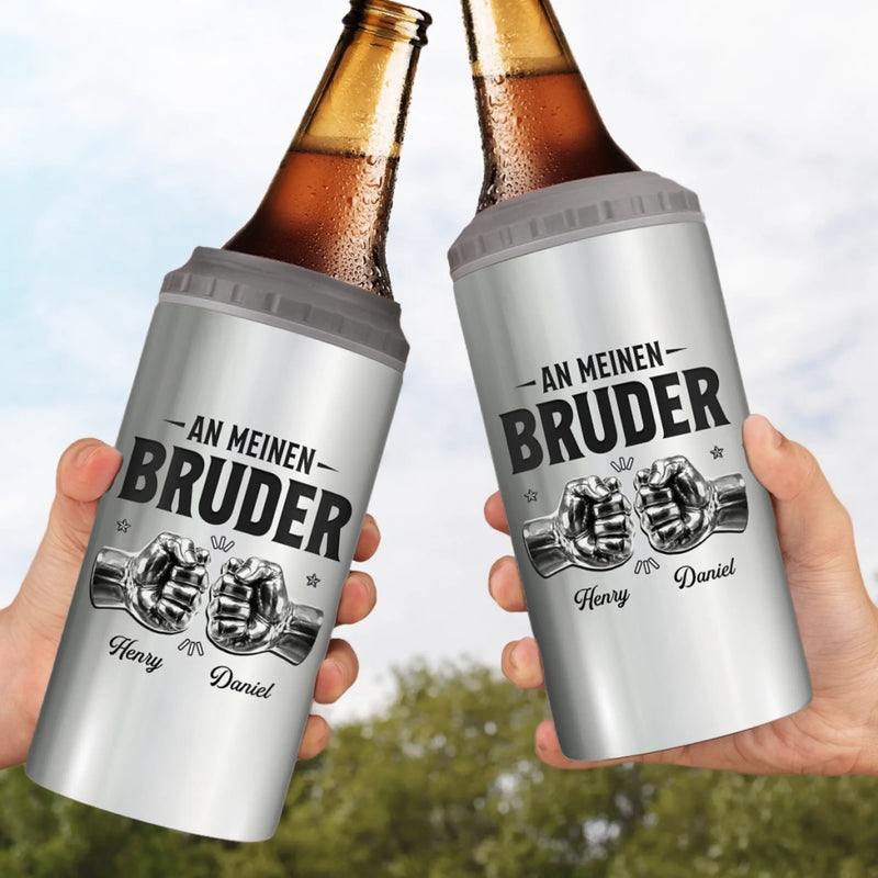 Personalisierte 4-in-1-Dosenkühler
 – Geschenk für Bruder – Einmal ein Bruder, immer ein Bruder