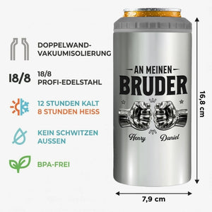 Personalisierte 4-in-1-Dosenkühler
 – Geschenk für Bruder – Einmal ein Bruder, immer ein Bruder