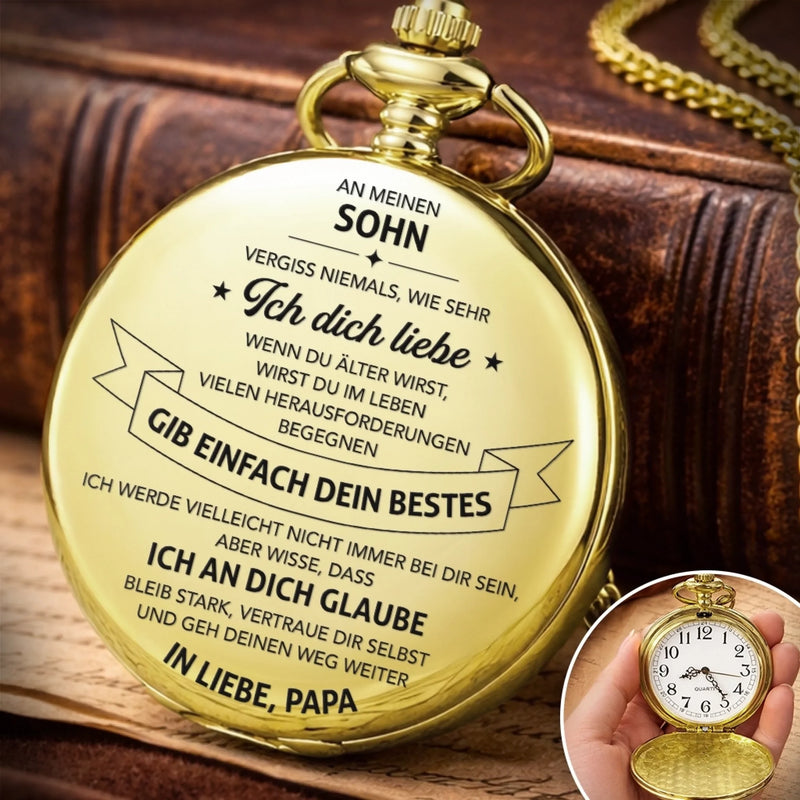 Personalisierte Taschenuhr – Geschenk für Sohn, Enkel – Immer an deiner Seite