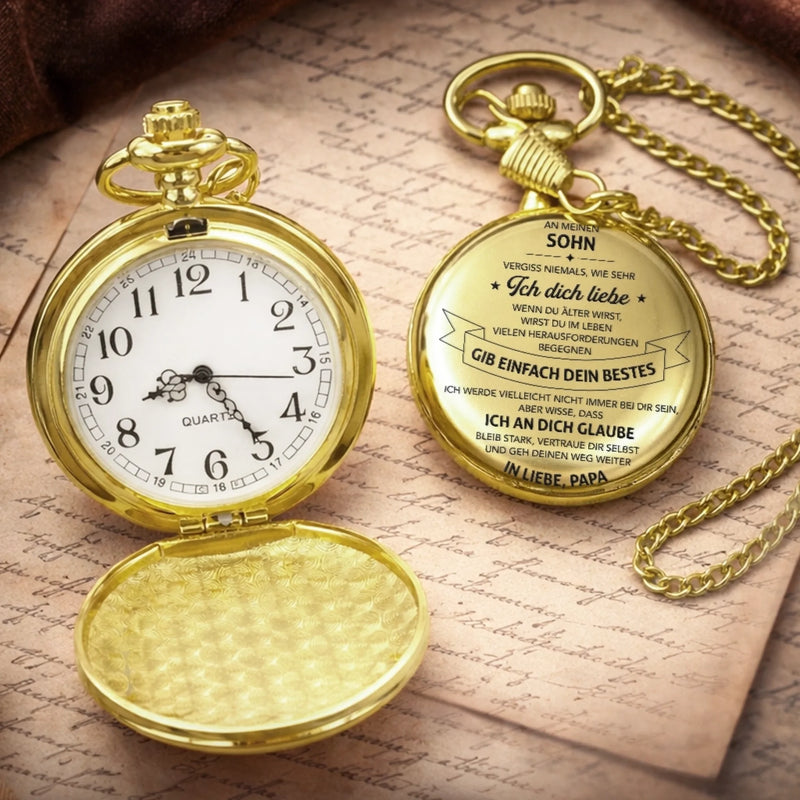 Personalisierte Taschenuhr – Geschenk für Sohn, Enkel – Immer an deiner Seite