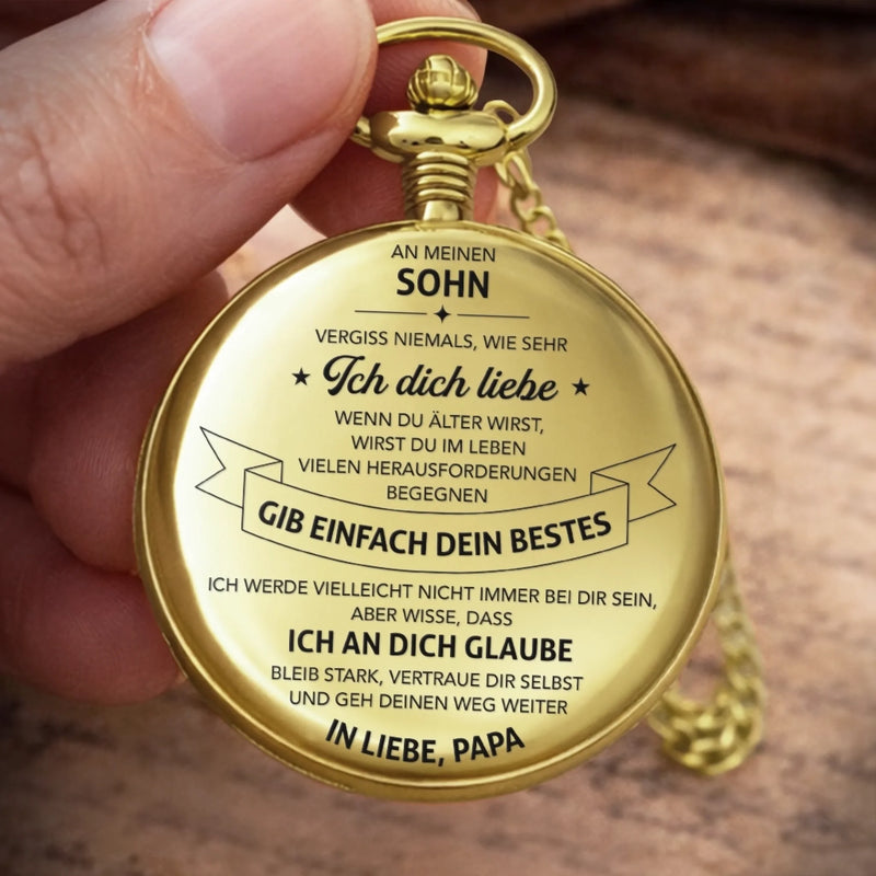 Personalisierte Taschenuhr – Geschenk für Sohn, Enkel – Immer an deiner Seite