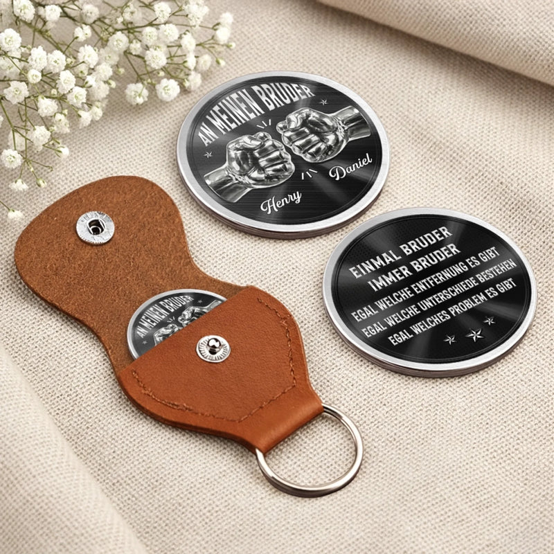 Personalisierter Taschenknuddler –  Vatertagsgeschenk für Sohn, Bruder – Einmal Bruder, Immer Bruder