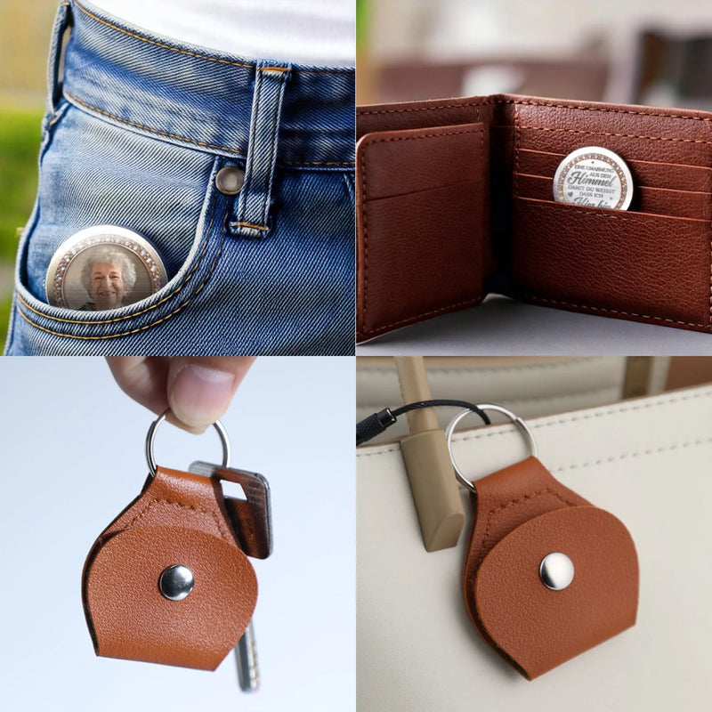 Personalisierter Taschenanhänger Mit Foto – Gedenk- Und Trauergeschenke Für Den Verlust Von Mama Oder Papa – In Meinem Herzen, Immer Bei Dir