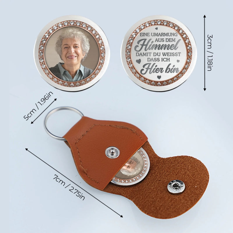 Personalisierter Taschenanhänger Mit Foto – Gedenk- Und Trauergeschenke Für Den Verlust Von Mama Oder Papa – In Meinem Herzen, Immer Bei Dir
