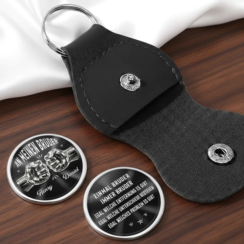 Personalisierter Taschenknuddler –  Vatertagsgeschenk für Sohn, Bruder – Einmal Bruder, Immer Bruder