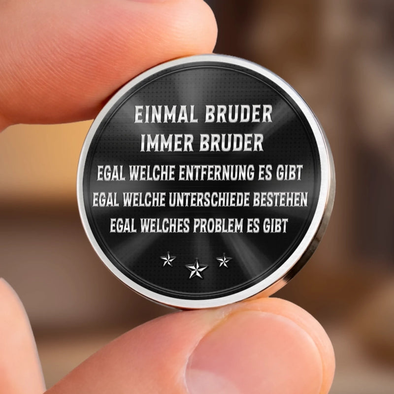 Personalisierter Taschenknuddler –  Vatertagsgeschenk für Sohn, Bruder – Einmal Bruder, Immer Bruder