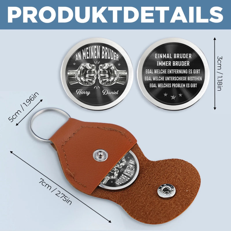 Personalisierter Taschenknuddler –  Vatertagsgeschenk für Sohn, Bruder – Einmal Bruder, Immer Bruder