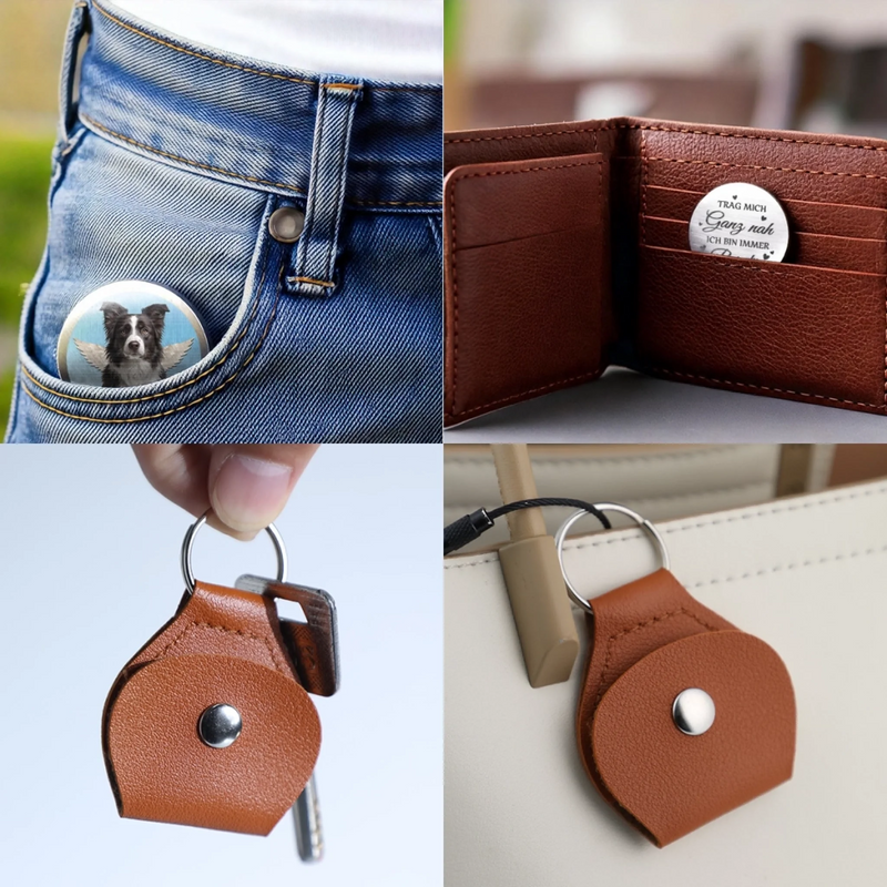 Personalisierter Taschenknuddler mit Foto – Tiergedenkgeschenk für Haustierbesitzer – Immer bei mir, niemals allein